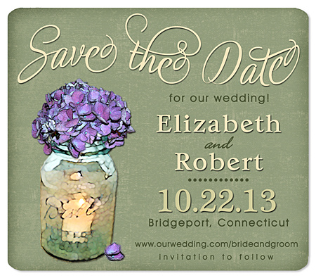 "Country Hydrangea Bouquet" Save the Date Magnet